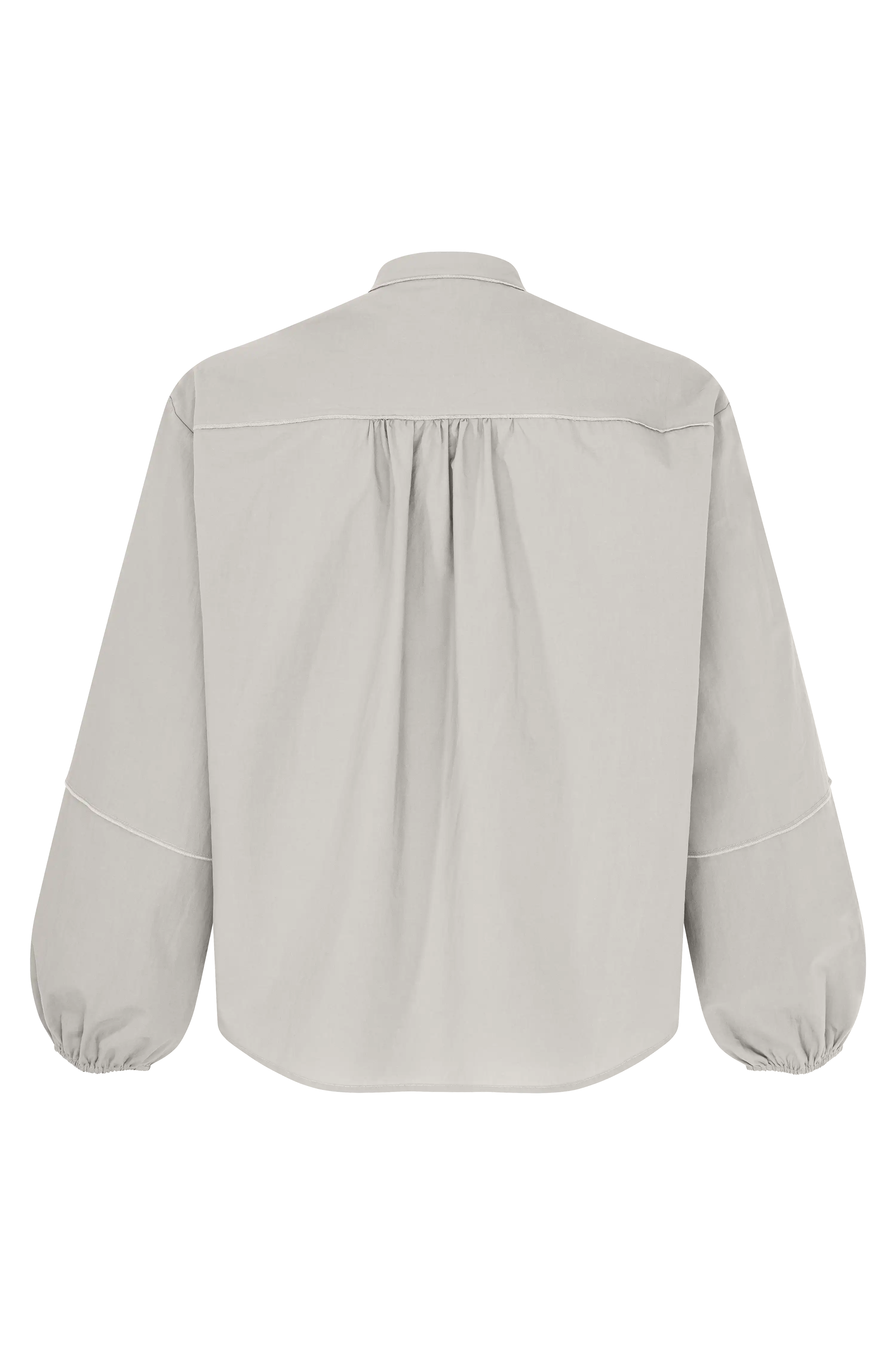 Popelinebluse mit Stehkragen