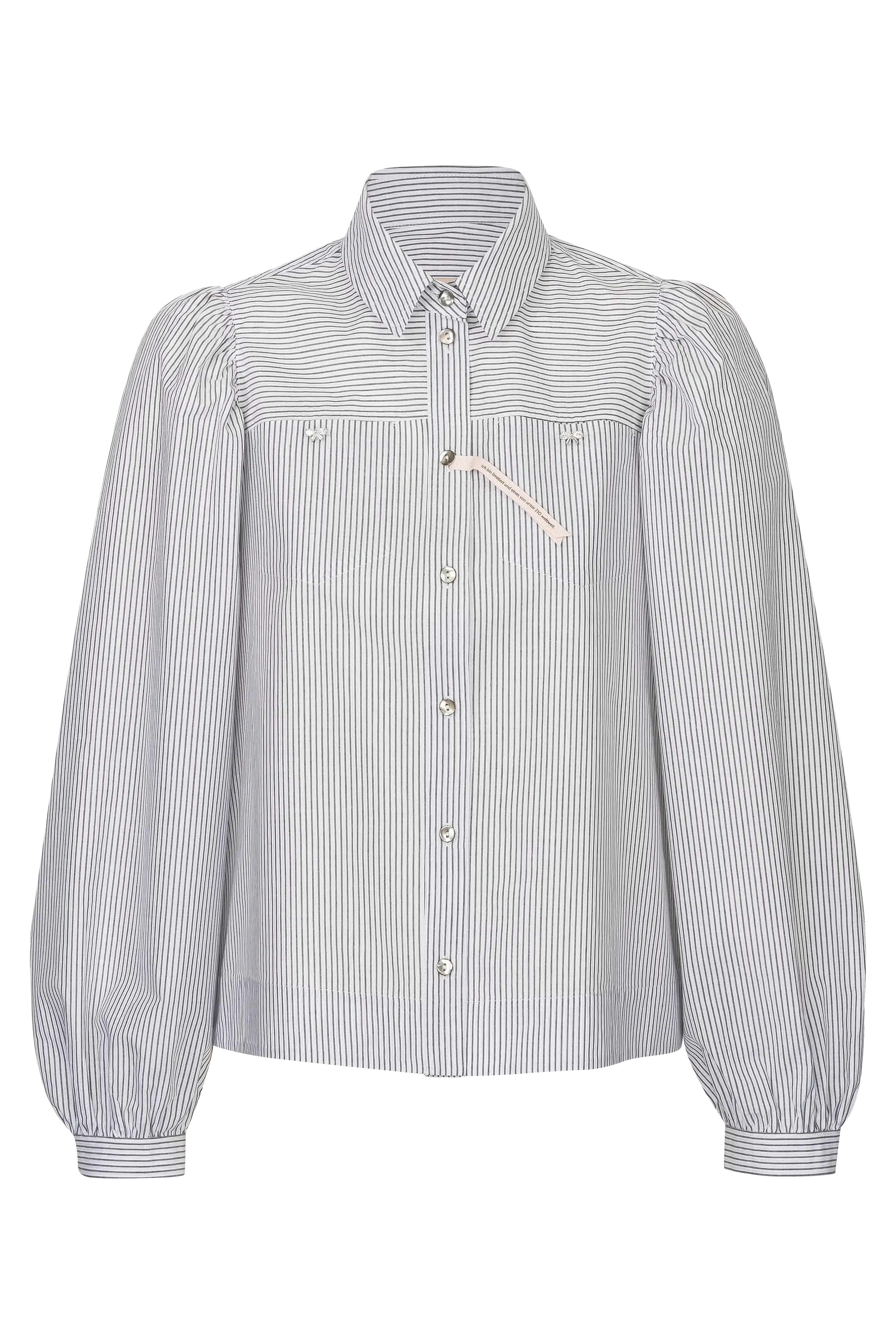 Bluse mit Puffärmeln graugestreift VON&ZU