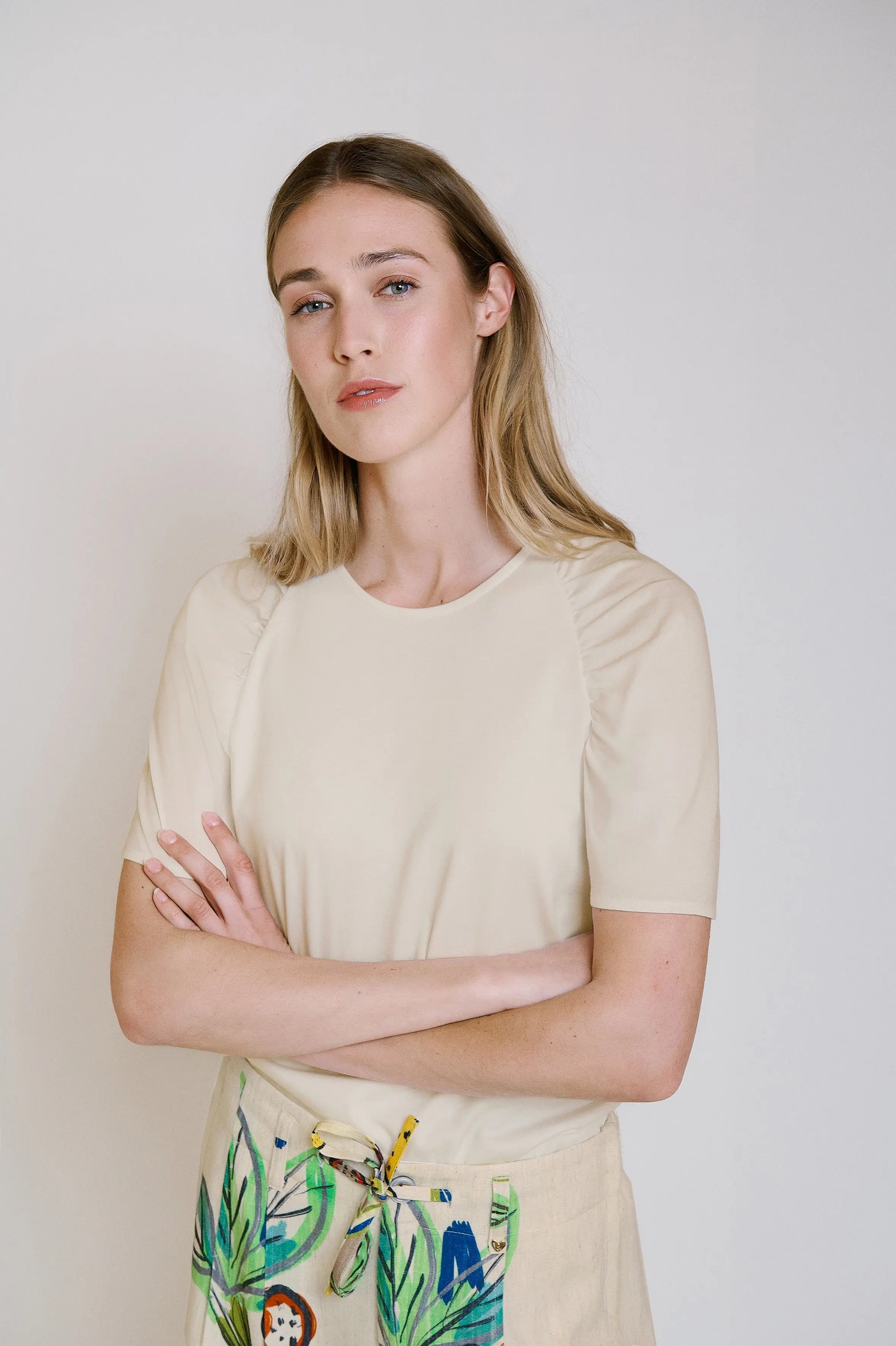T-shirt mit gerafften Raglanärmeln Uni VON&ZU