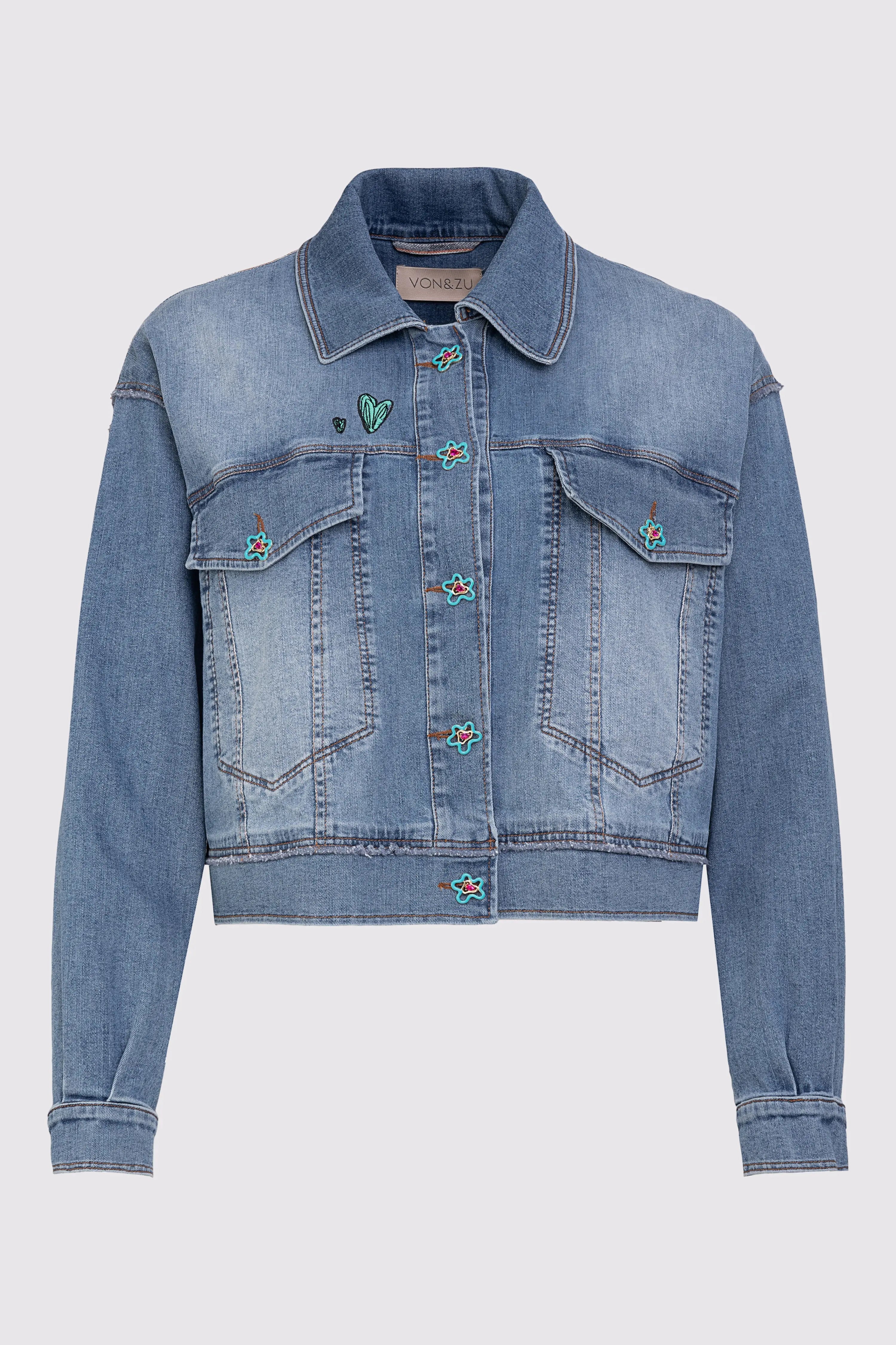 Bestickte Jeansjacke VON&ZU