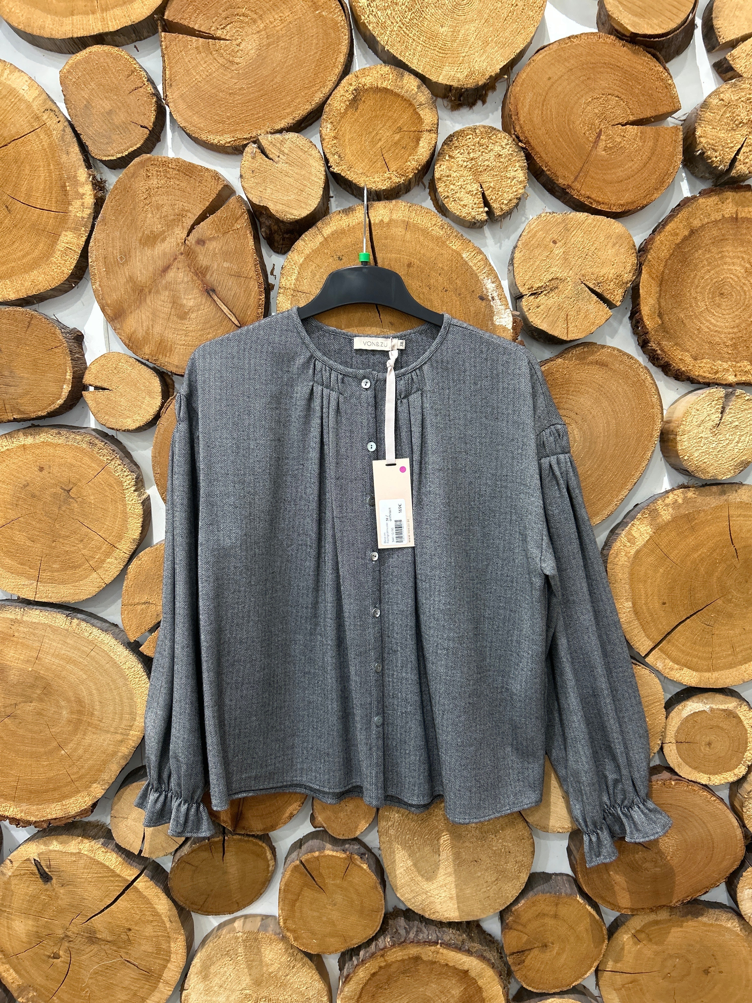 Bluse im Fischgratmuster VON&ZU