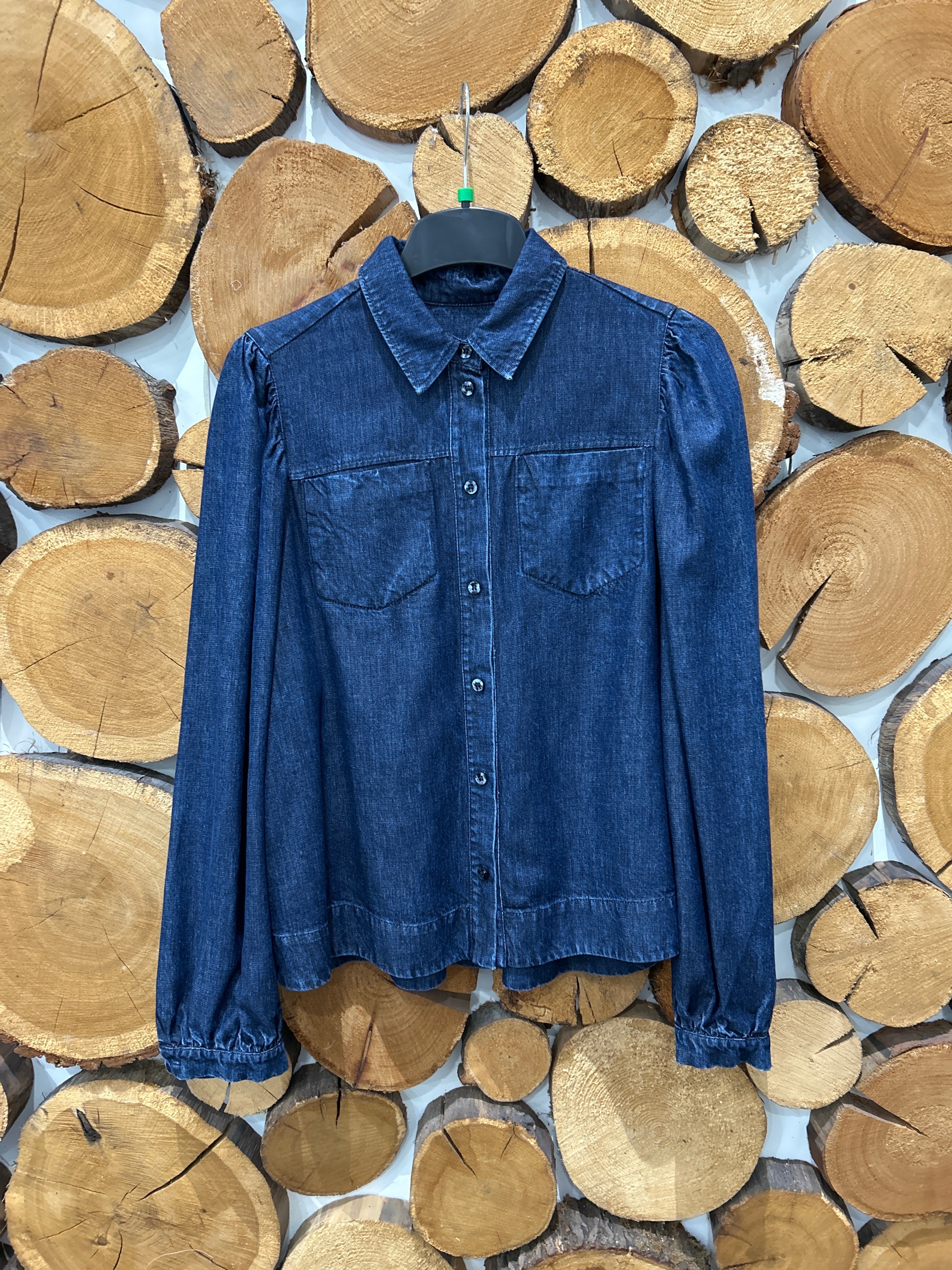 Denimbluse mit Puffarm VON&ZU