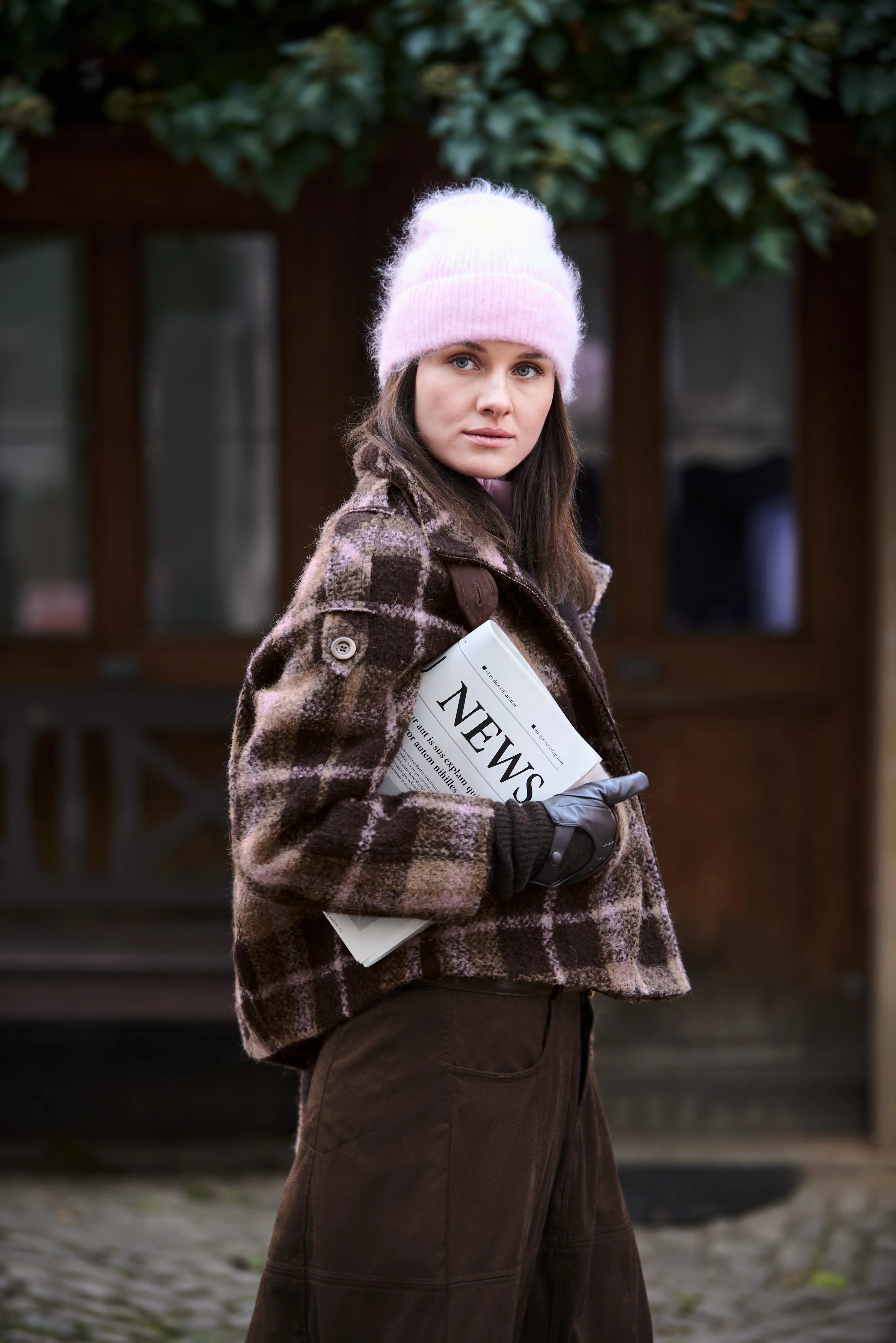 Kurzjacke Rosa kariert VON&ZU