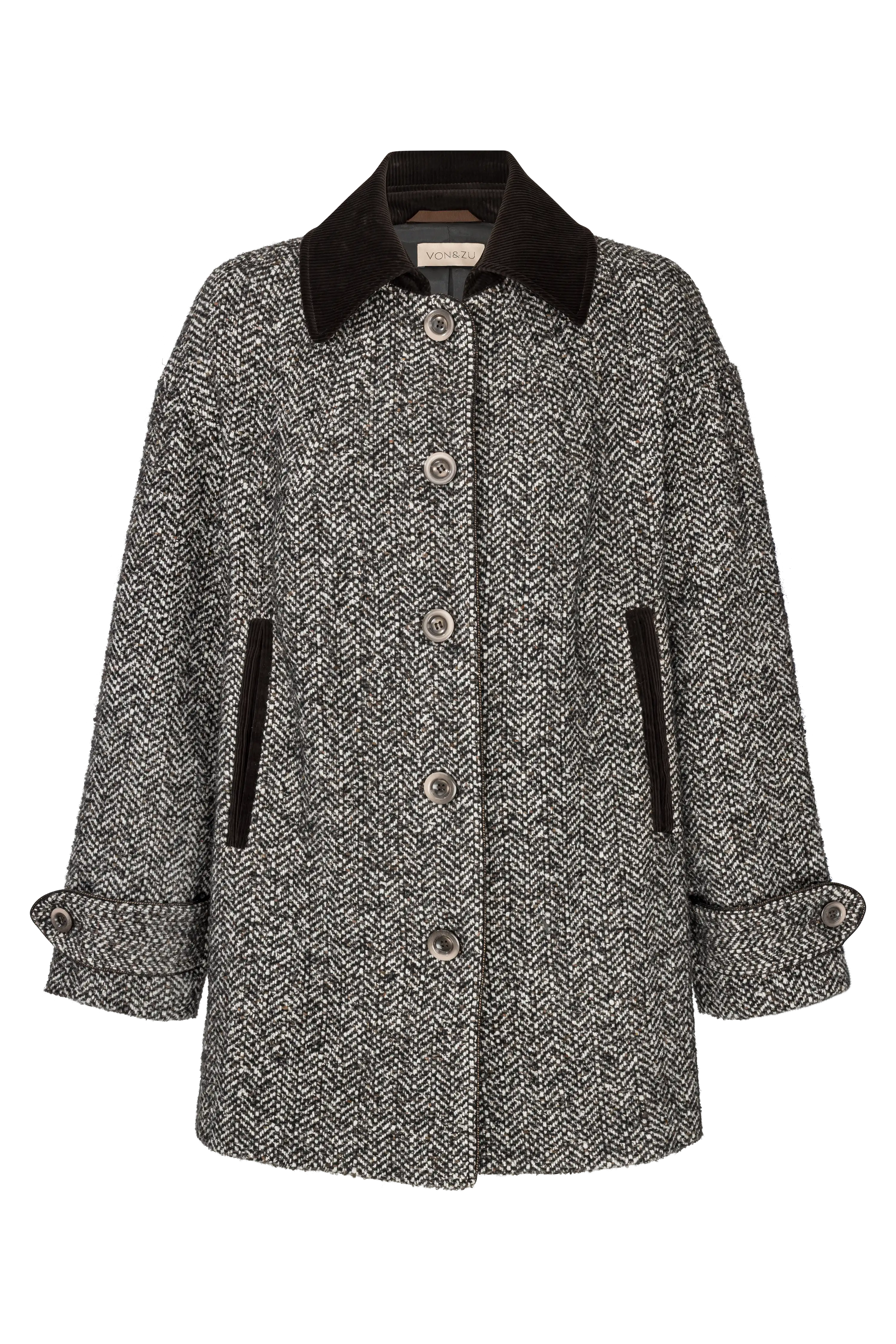 Kurzmantel aus meliertem Tweed VON&ZU