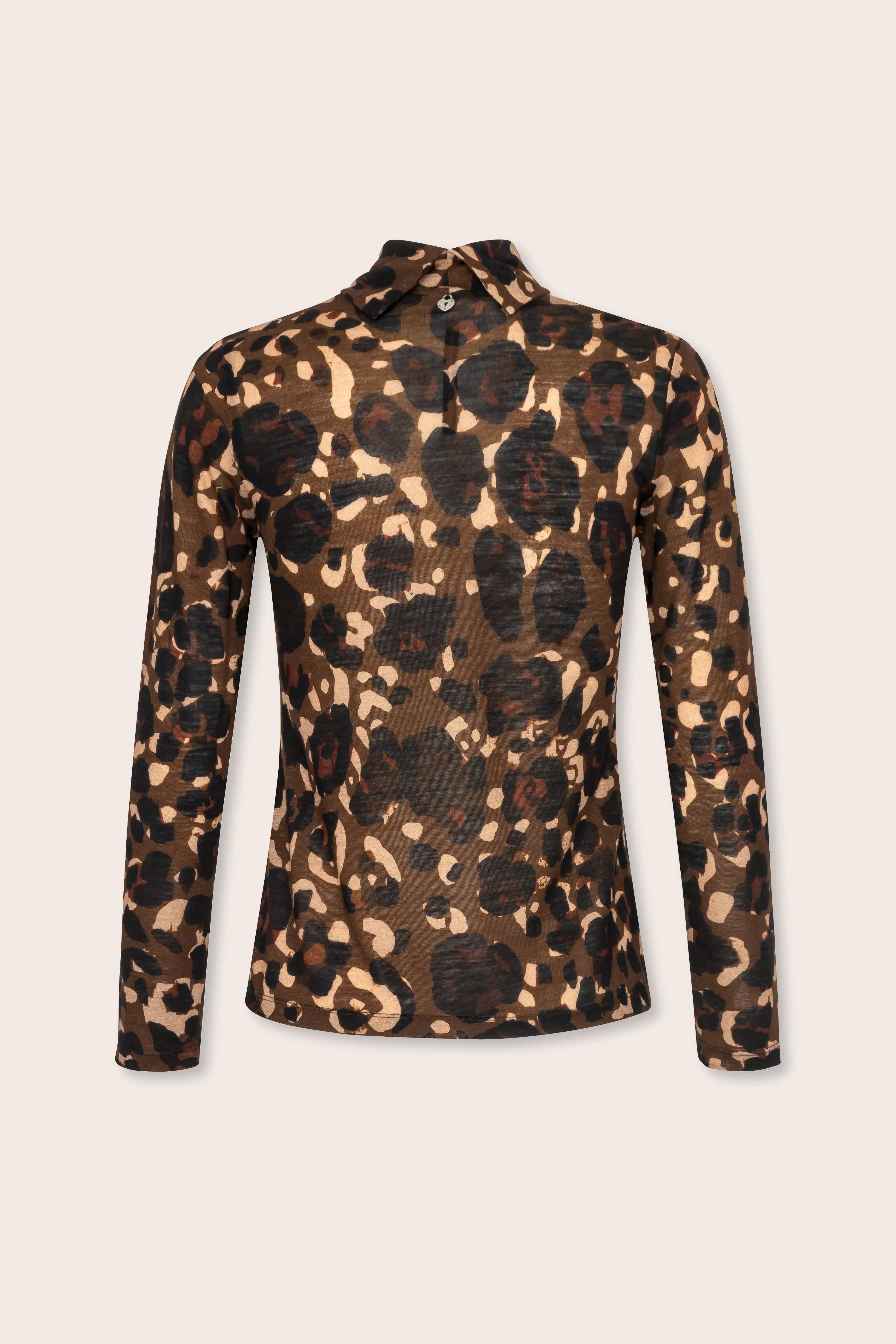 Rollkragenshirt mit Leoprint VON&ZU